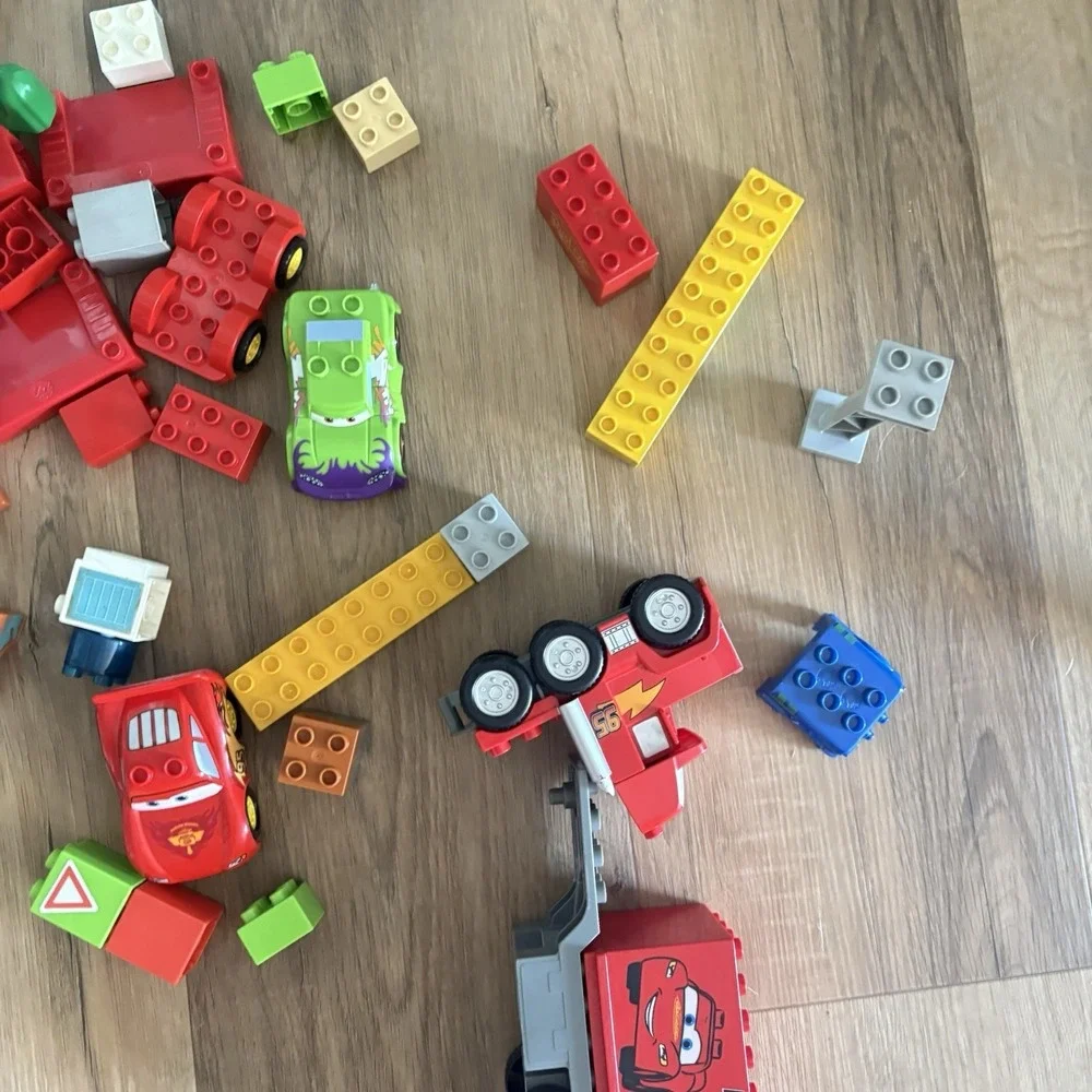 Vintage Disney Cars Toy Lot - LEGO DUPLO & Mega Bloks Truck, Wingo, McQueen - Picture 3 of 5